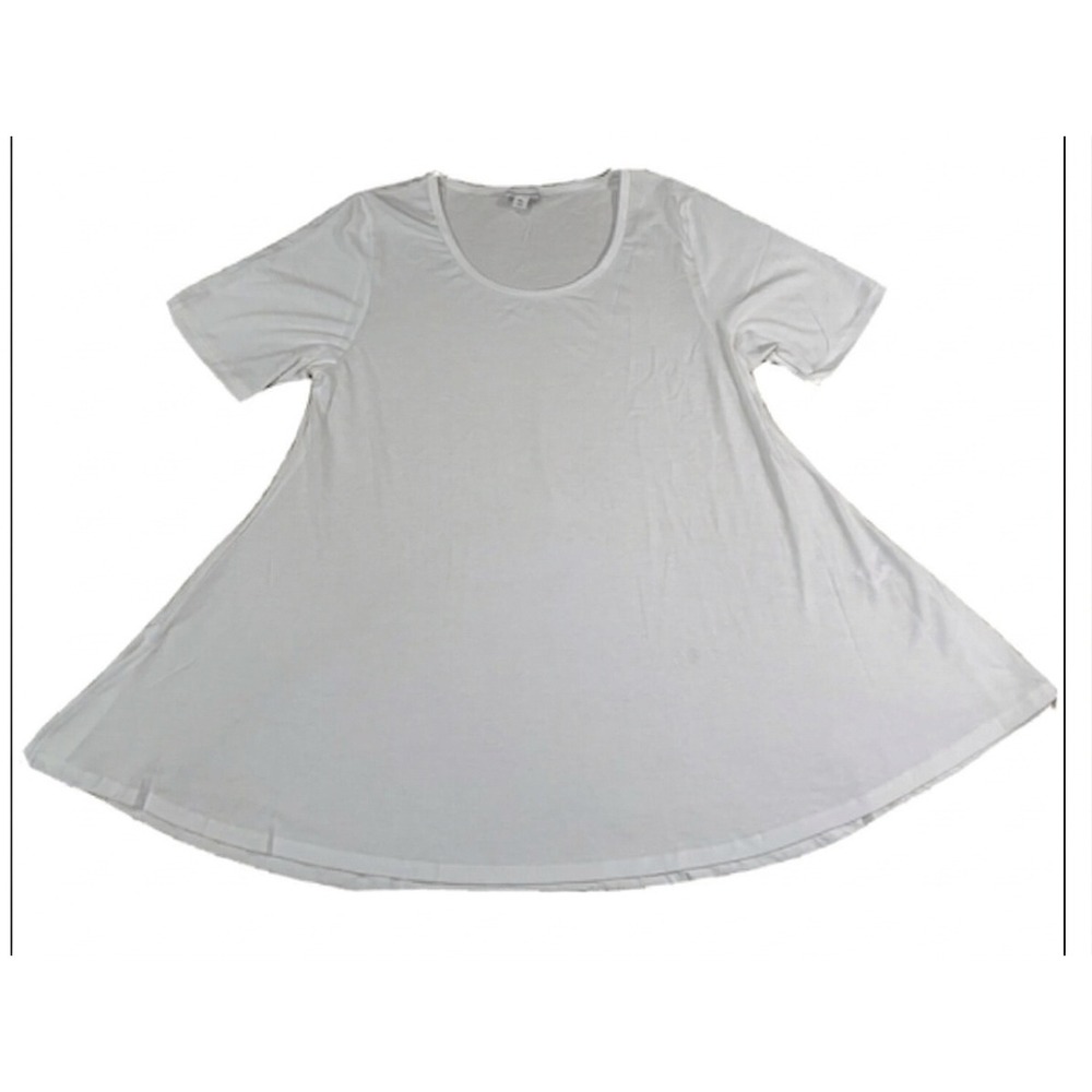LuLaRoe Womens Top Size 3XL Perfect T Solid White Short Sleeve Tunic XXXL NWT